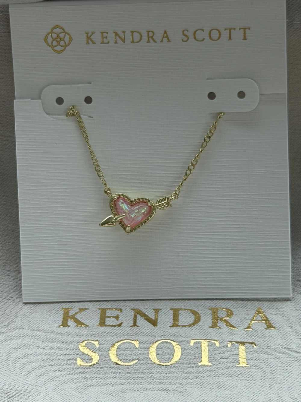 Kendra Scott pink heart necklace